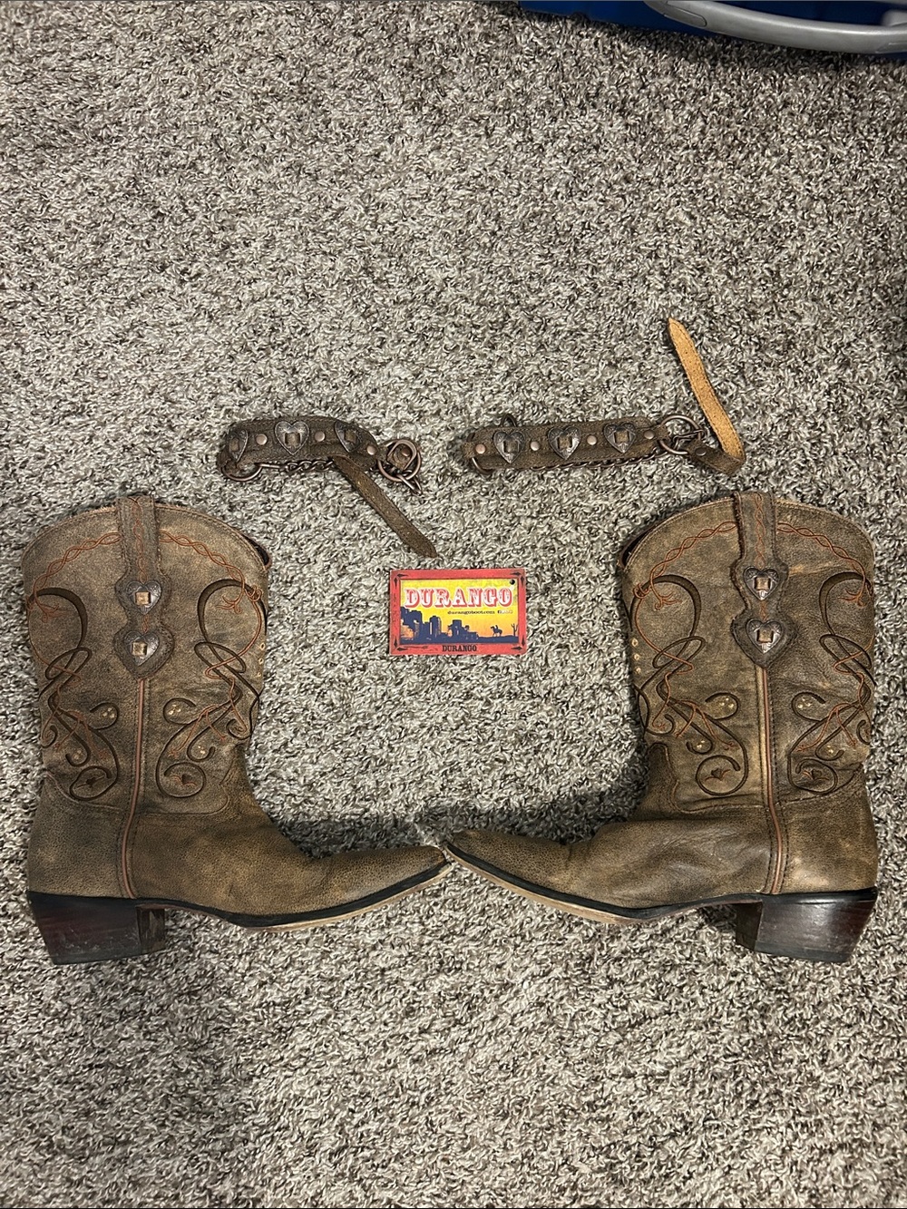 Cowboy Boots With Spur Straps